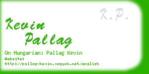 kevin pallag business card